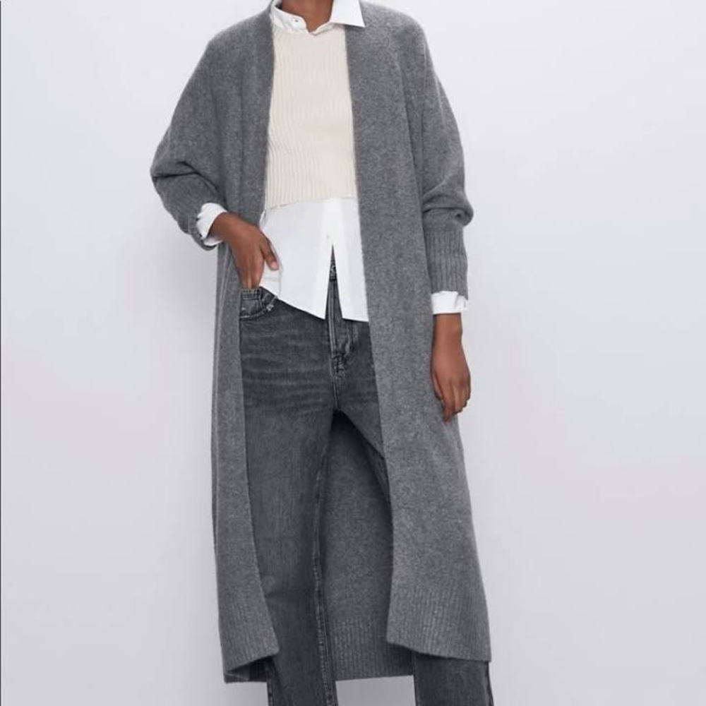 Long grey ZARA cardigan Sold out Online